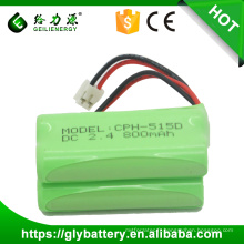 Batterie rechargeable de téléphone sans fil de NIMH AAA 2.4v 800mah de vente chaude de Geilienergy